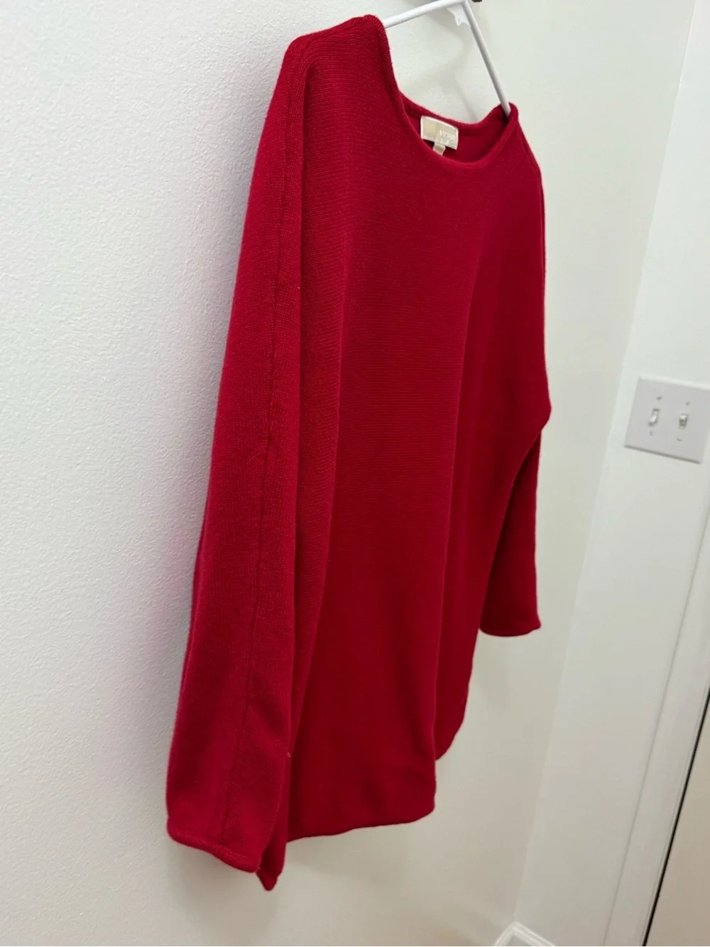 Michael Kors Michael Kors Red Tunic Sweater With Side Gold Zippers Size large